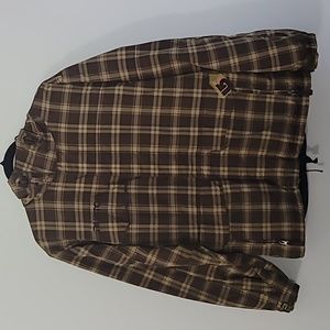 Burton winter mens jacket Plaid Brown Sz S